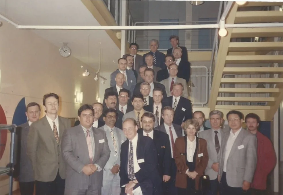 Attending the first international representative meeting at LEM SA, Geneva, Switzerland during 1997.