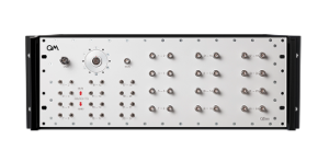 Multi-channel test and measurement system with multiple precision connectors and input/output channels.